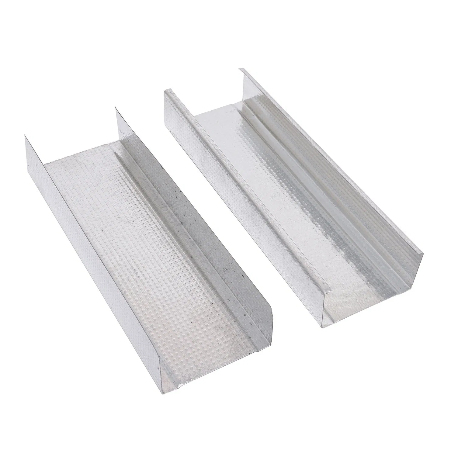 Unbranded galvanized C studs and U tracks for plasterboard partitions