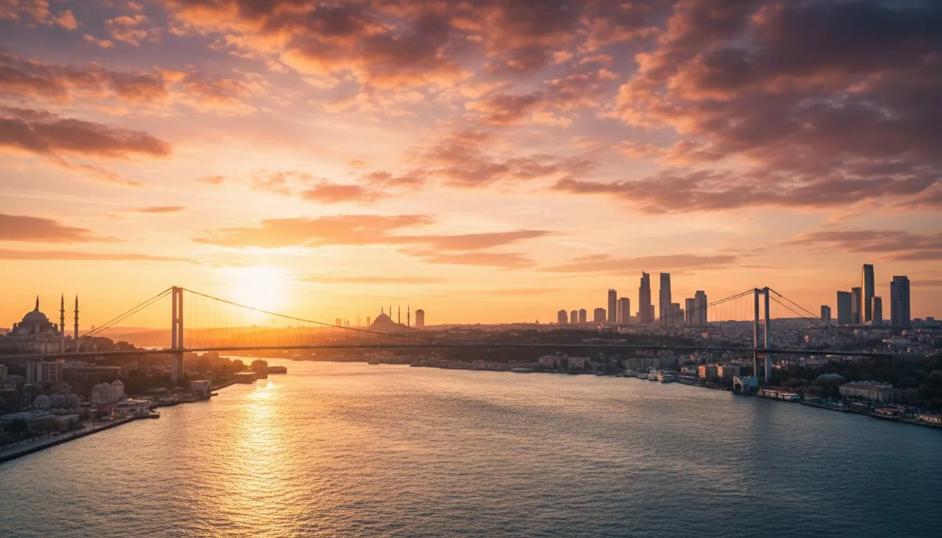 Istanbul skyline with Bosphorus Bridge