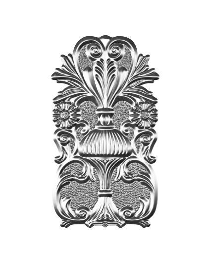 Decorative steel door corners and centre ornaments