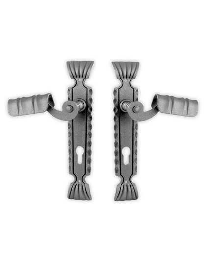 Decorative steel door handles and fittings